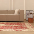 Vintage Isparta Turkish Area Rug 6x11 ft — Red & Beige Floral