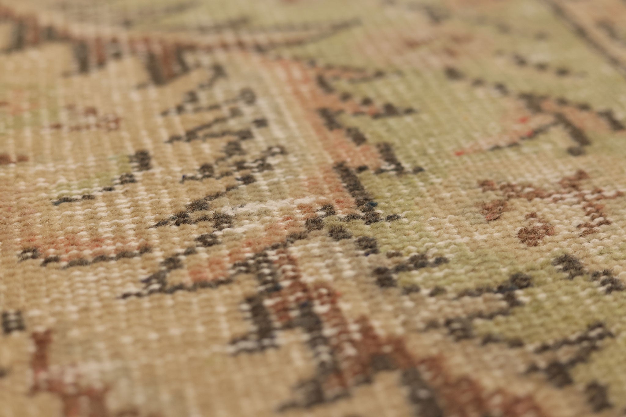 Vintage Manisa Turkish Area Rug 5x9 ft — Orange & Green Floral