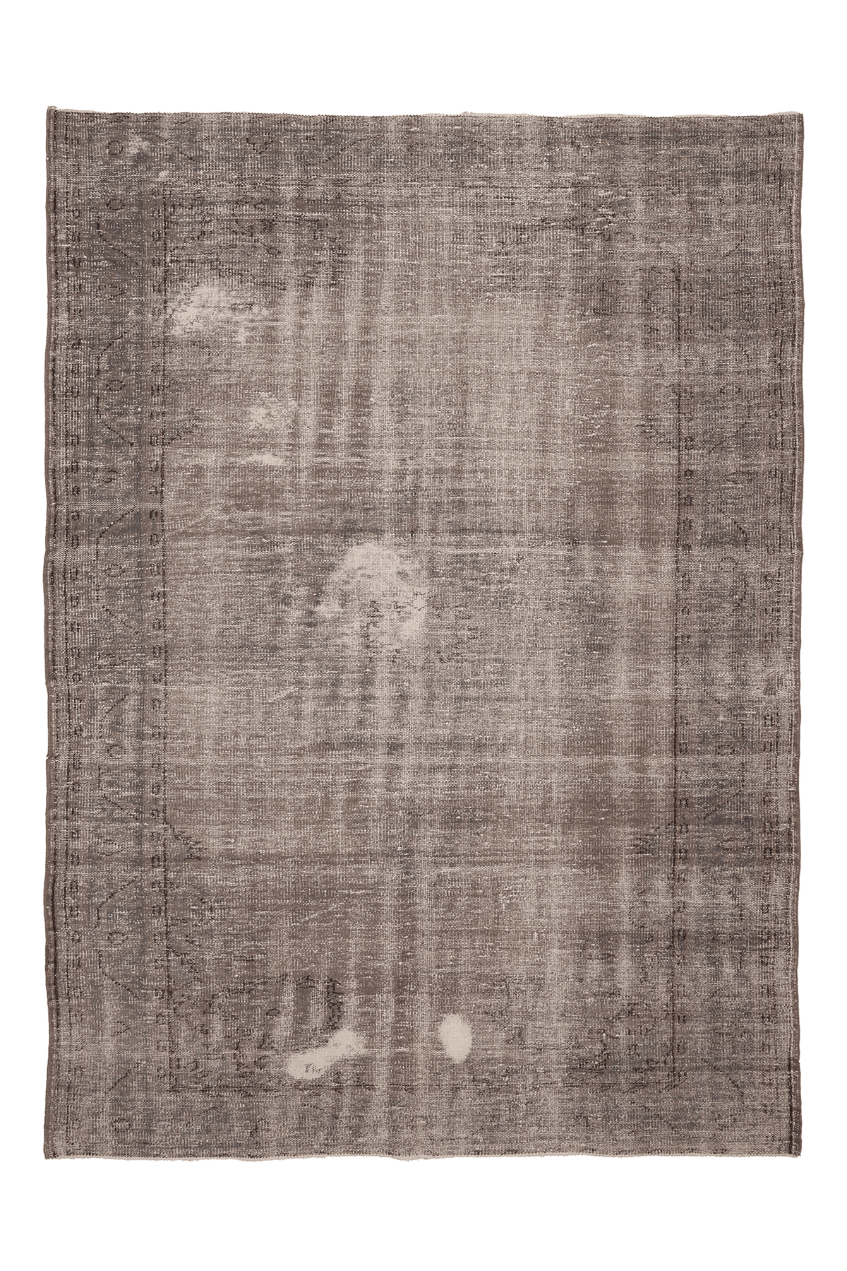 Vintage Isparta Turkish Area Rug 6x9 ft — Brown & Gray Floral