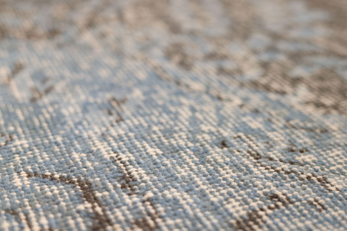 Vintage Isparta Turkish Area Rug 6x10 ft — Blue & Gray Overdyed