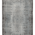 Vintage Isparta Turkish Area Rug 6x10 ft — Blue & Gray Overdyed