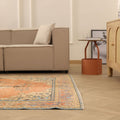 Vintage Isparta Turkish Area Rug 6x9 ft — Beige & Brown Floral (No. 40645)