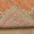 Vintage Isparta Turkish Area Rug 6x9 ft — Beige & Brown Floral (No. 40645)