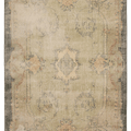 Vintage Isparta Turkish Area Rug 6x9 ft — Red & Green Floral