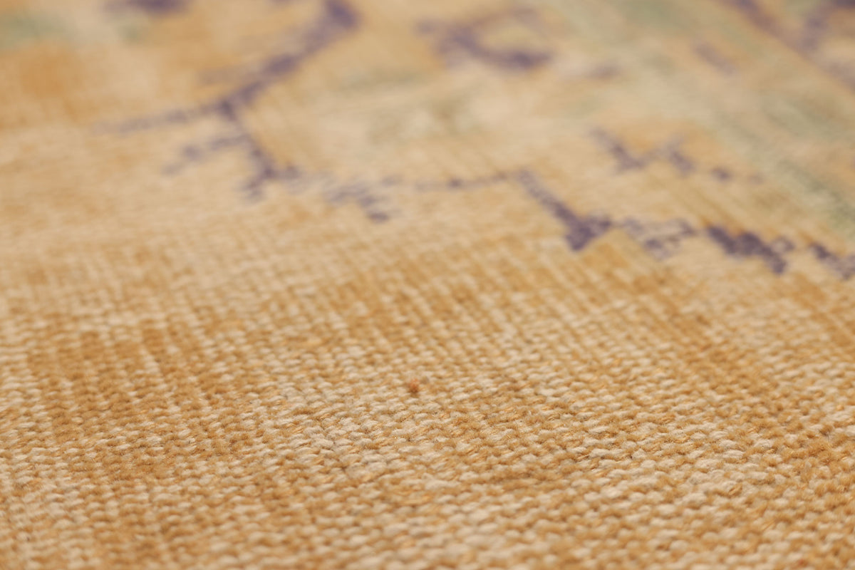 Vintage Manisa Turkish Area Rug 6x9 ft — Orange & Blue Distressed (No. 40666)