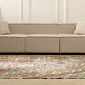 Vintage Isparta Turkish Area Rug 5x9 ft — Green & Beige Floral (No. 40669)