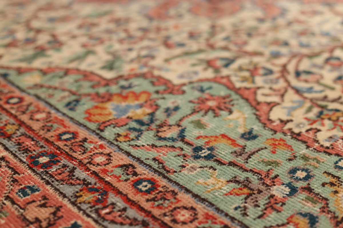 Vintage Isparta Turkish Area Rug 6x9 ft — Brown & Yellow Floral