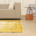 Vintage Manisa Turkish Area Rug 5x7 ft — Yellow Overdyed