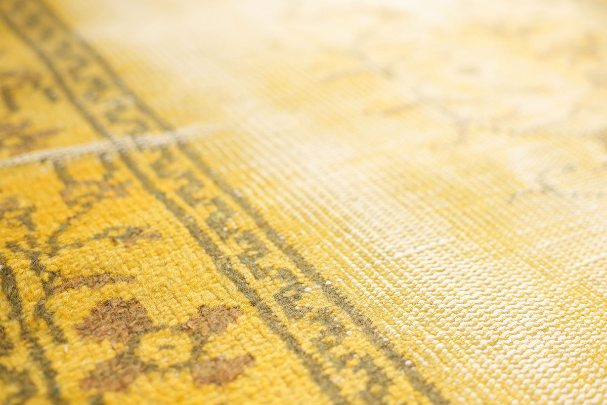 Vintage Manisa Turkish Area Rug 5x7 ft — Yellow Overdyed