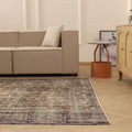 Vintage Isparta Turkish Area Rug 7x10 ft — Beige & Brown Floral (No. 40673)
