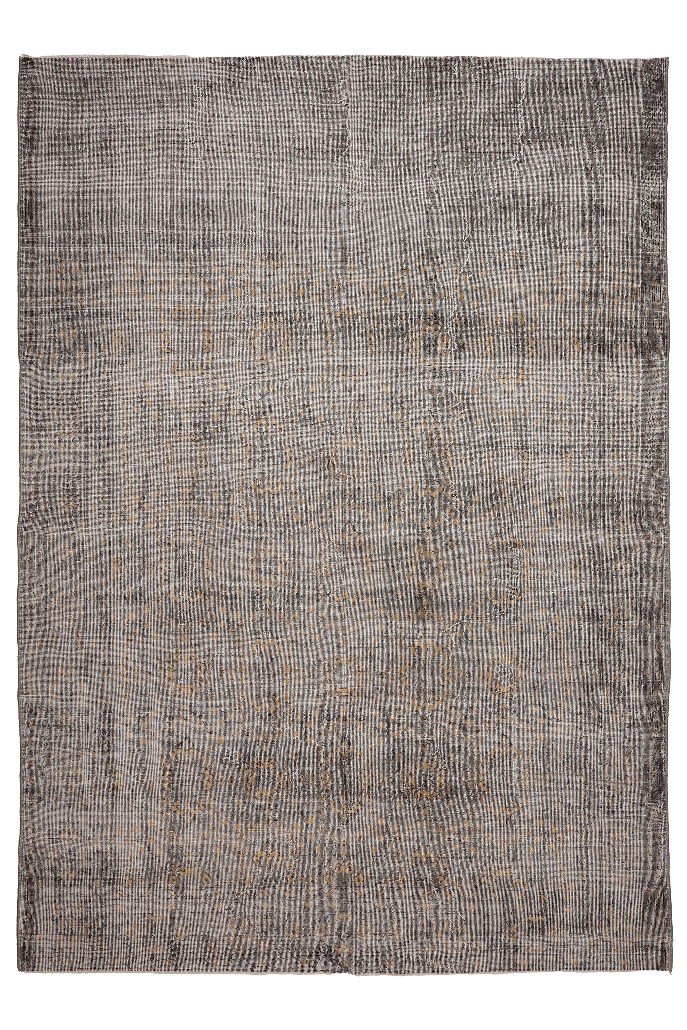 Vintage Isparta Turkish Area Rug 7x10 ft — Beige & Brown Floral (No. 40673)