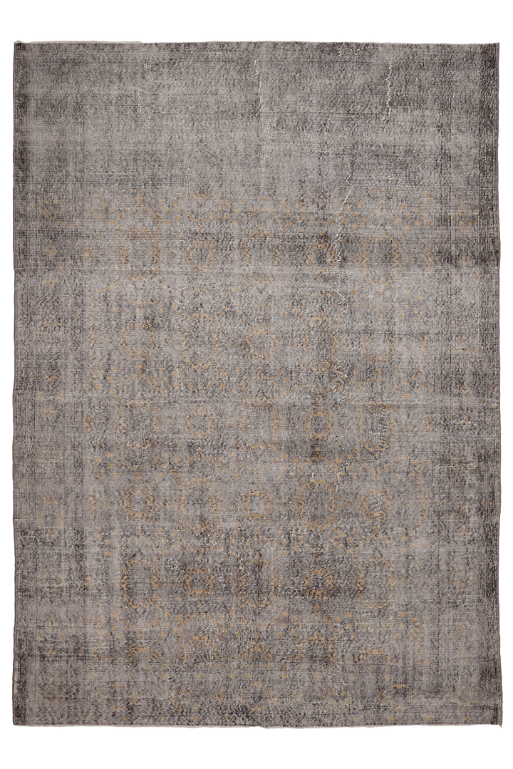 Vintage Isparta Turkish Area Rug 7x10 ft — Beige & Brown Floral (No. 40673)