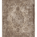 Vintage Isparta Turkish Area Rug 5x8 ft — Beige & Brown Floral (No. 40685)