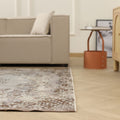 Vintage Isparta Turkish Area Rug 6x9 ft — Gray Floral (No. 40686)