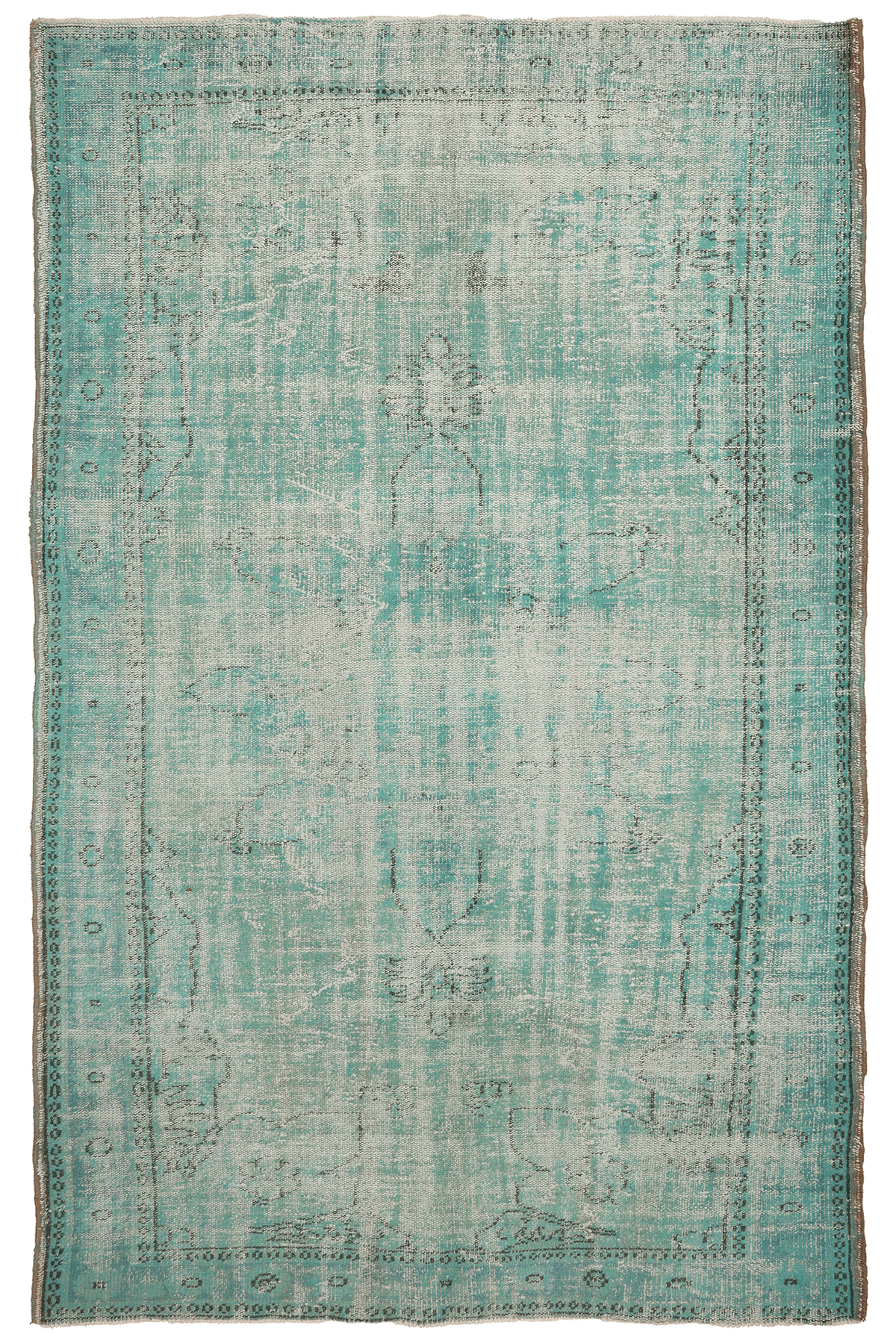 Vintage Manisa Turkish Area Rug 5x9 ft — Blue Floral