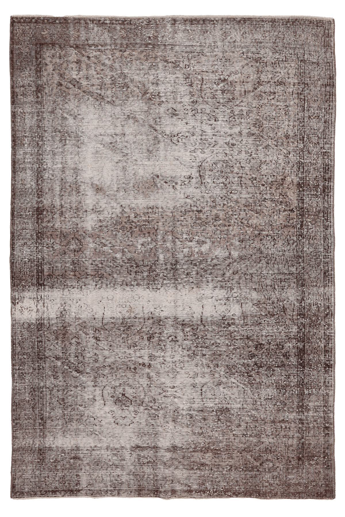 Vintage Isparta Turkish Area Rug 5x7 ft — Gray Overdyed