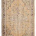Vintage Manisa Turkish Area Rug 6x9 ft — Beige Floral (No. 40691)