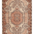 Vintage Isparta Turkish Area Rug 5x9 ft — Beige & Red Floral (No. 40695)
