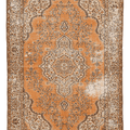 Vintage Manisa Turkish Area Rug 6x9 ft — Red & Blue Floral
