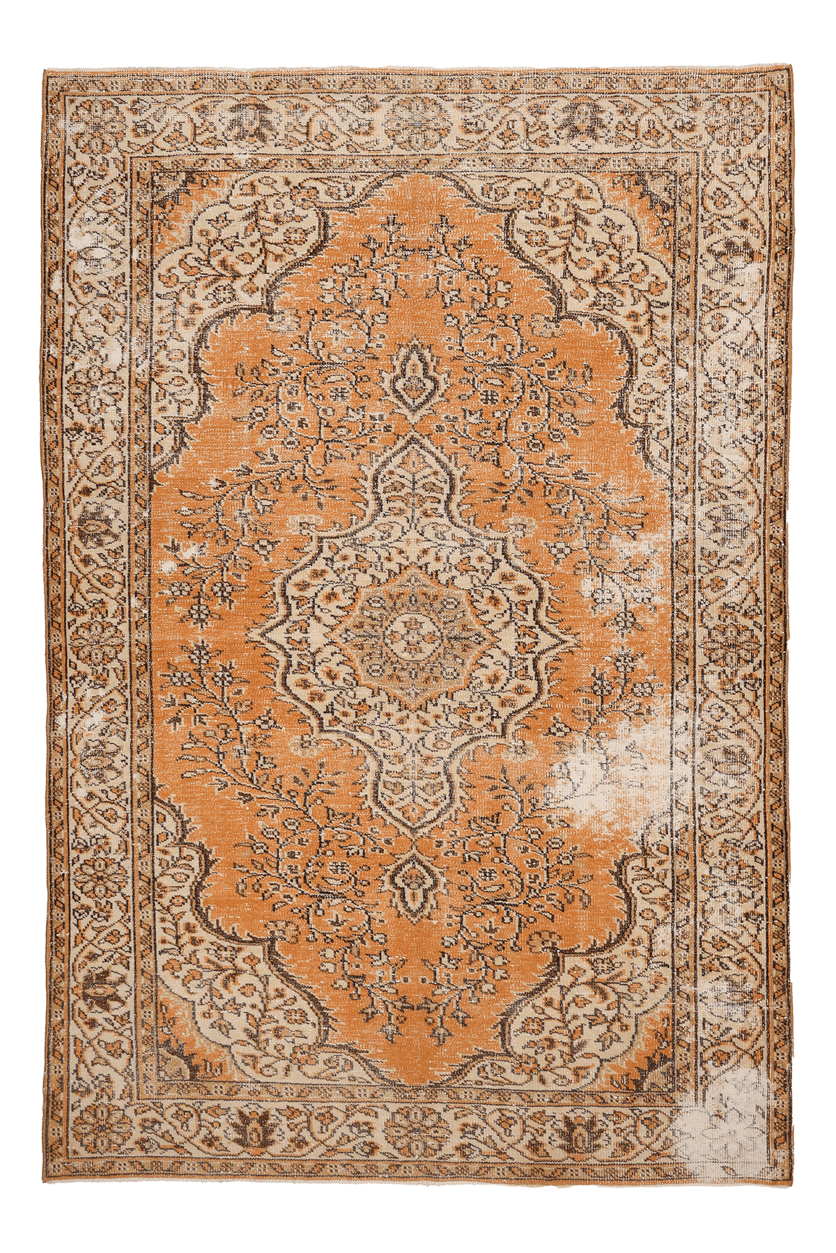 Vintage Manisa Turkish Area Rug 6x9 ft — Red & Blue Floral