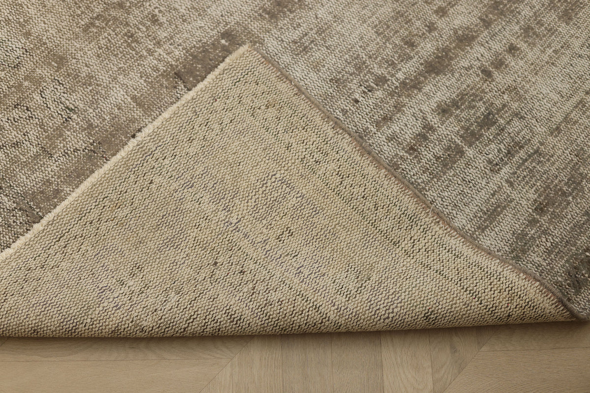 Vintage Manisa Turkish Area Rug 5x9 ft — Brown & Gray Overdyed
