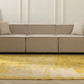 Vintage Manisa Turkish Area Rug 6x9 ft — Yellow Floral