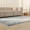 Vintage Manisa Turkish Area Rug 6x9 ft — Blue Floral