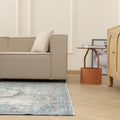 Vintage Manisa Turkish Area Rug 6x9 ft — Blue Floral