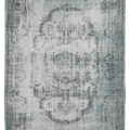 Vintage Manisa Turkish Area Rug 6x9 ft — Blue Floral