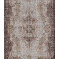 Vintage Isparta Turkish Area Rug 5x10 ft — Gray Floral
