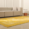 Vintage Manisa Turkish Area Rug 5x9 ft — Yellow Overdyed (No. 40717)