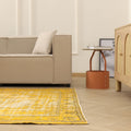Vintage Manisa Turkish Area Rug 5x9 ft — Yellow Overdyed (No. 40717)