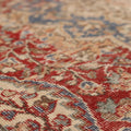 Vintage Isparta Turkish Area Rug 6x9 ft — Orange & Blue Floral (No. 40722)