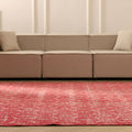 Vintage Isparta Turkish Area Rug 7x10 ft — Red Minimalist