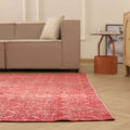 Vintage Isparta Turkish Area Rug 7x10 ft — Red Minimalist
