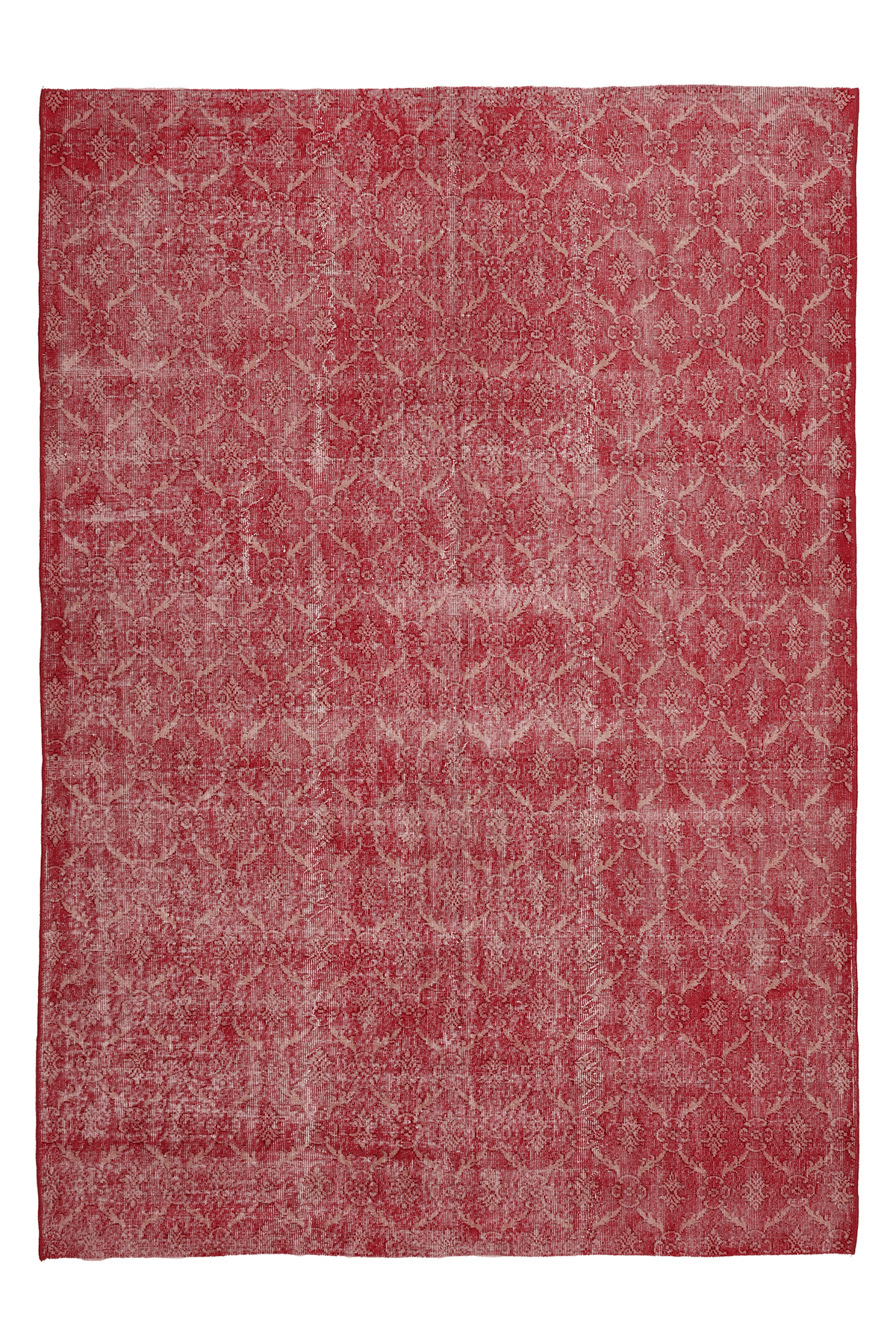 Vintage Isparta Turkish Area Rug 7x10 ft — Red Minimalist