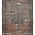 Vintage Isparta Turkish Area Rug 6x10 ft — Brown & Gray Floral