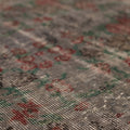Vintage Isparta Turkish Area Rug 7x10 ft — Gray & Red Floral