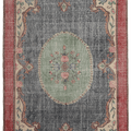 Vintage Isparta Turkish Area Rug 7x10 ft — Blue & Red Floral