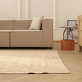 Vintage Manisa Turkish Area Rug 6x10 ft — Beige & Brown Floral (No. 40748)