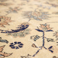 Vintage Isparta Turkish Area Rug 7x9 ft — Beige & Orange Floral