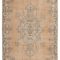 Vintage Isparta Turkish Area Rug 7x10 ft — Beige & Blue Floral