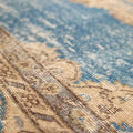 Vintage Isparta Turkish Area Rug 6x9 ft — Blue & Brown Floral