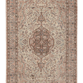 Vintage Isparta Turkish Area Rug 5x8 ft — White & Pink Floral