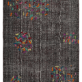 Vintage Isparta Turkish Area Rug 6x9 ft — Brown Distressed