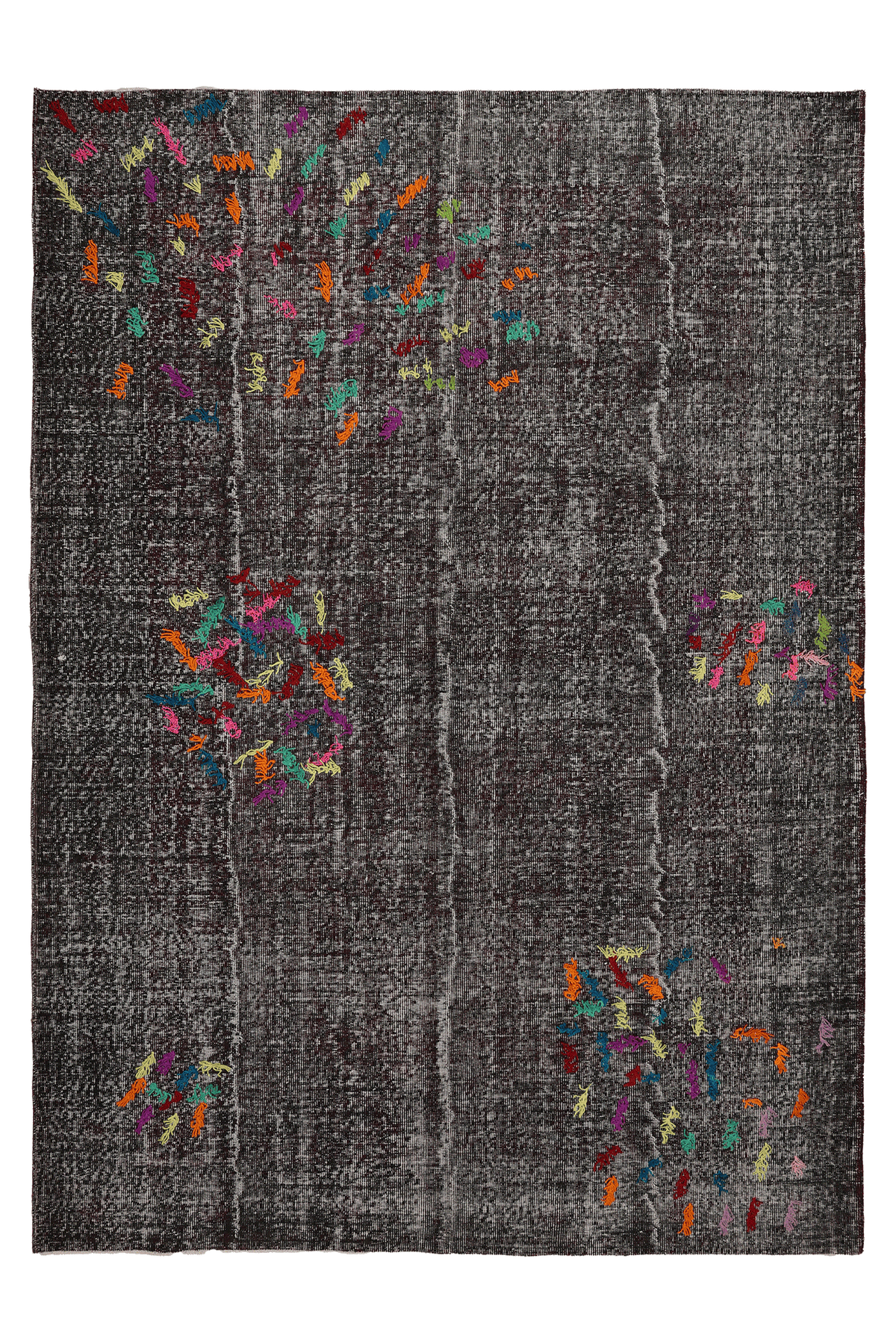 Vintage Isparta Turkish Area Rug 6x9 ft — Brown Distressed