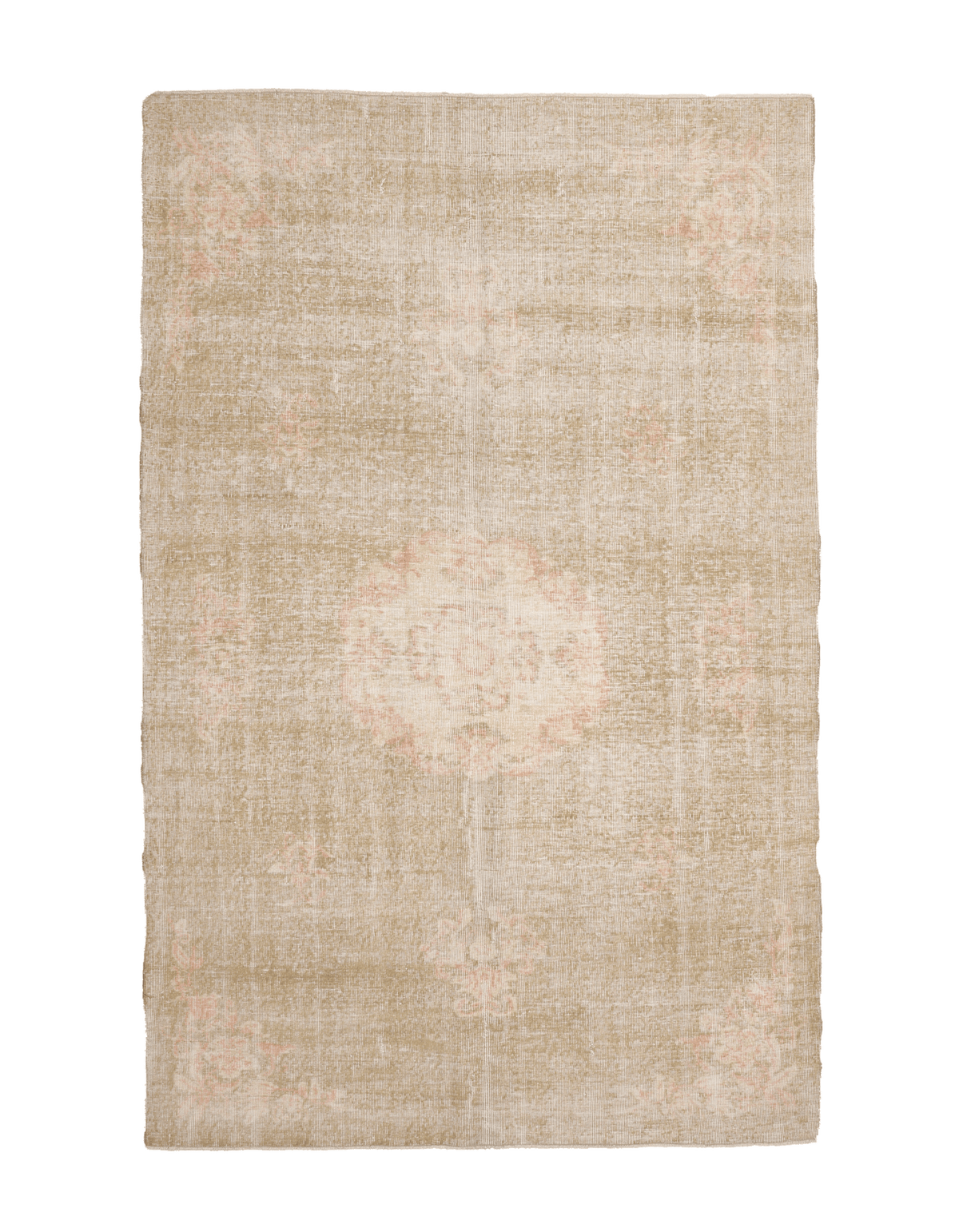 Vintage Isparta Turkish Area Rug 5x9 ft — Brown & Beige Floral (No. 40805)