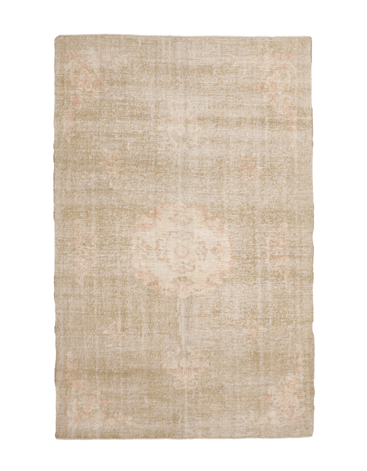 Vintage Isparta Turkish Area Rug 5x9 ft — Brown & Beige Floral (No. 40805)