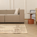 Vintage Isparta Turkish Area Rug 4x8 ft — Beige Floral