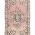 Vintage Manisa Turkish Area Rug 5x8 ft — Pink Floral